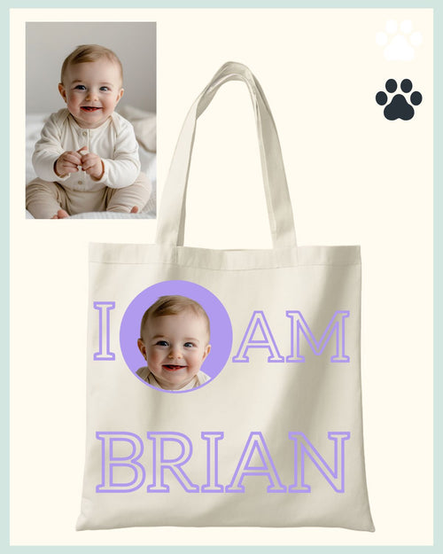 Custom Classic Canvas Tote Bag with Child’s Portrait