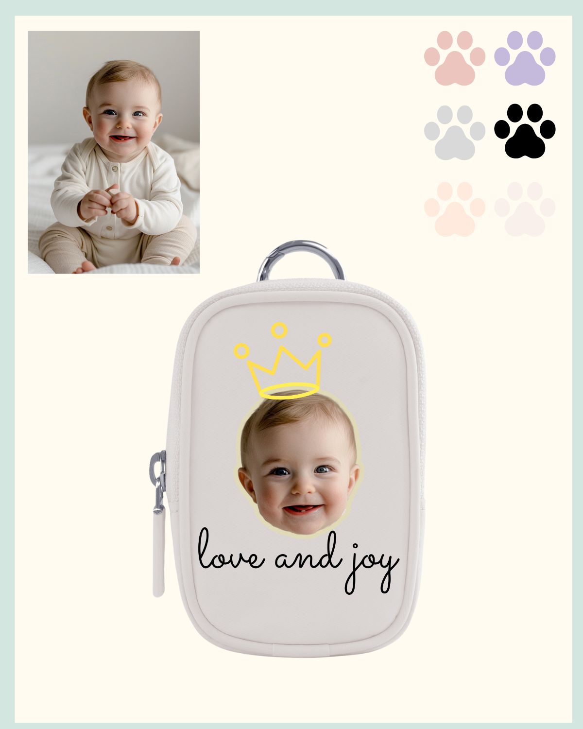 Custom Mini Hanging Pouch with Child’s Portrait