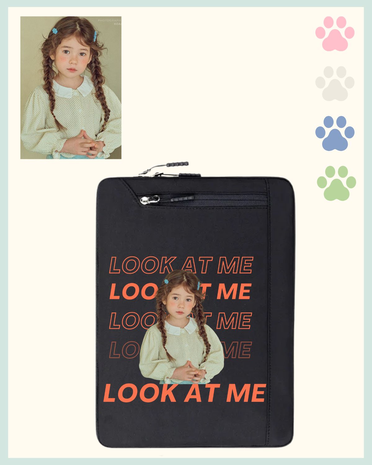 Custom Sleeve for Laptop & iPad with Child’s Portrait