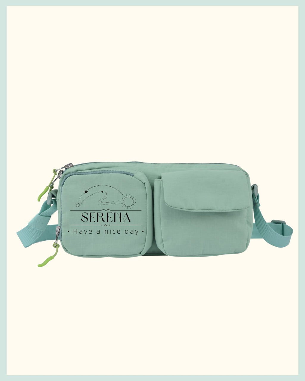 Custom Sling Multi-Pocket Bag with Name or Initial