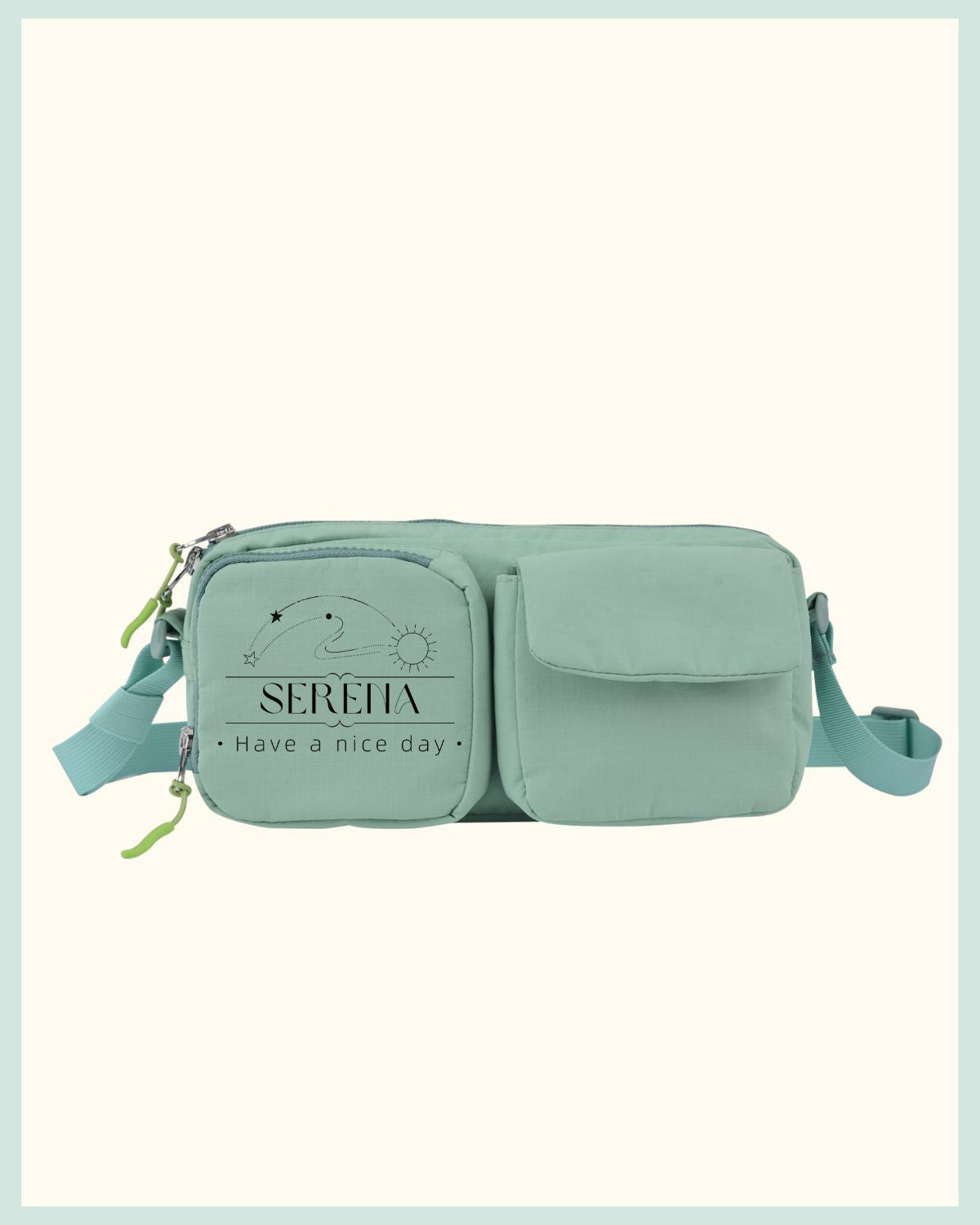 Custom Sling Multi-Pocket Bag with Name or Initial