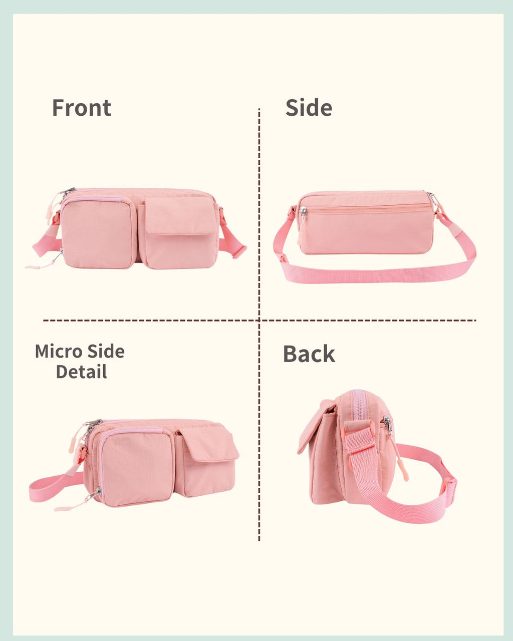 Custom Sling Multi-Pocket Bag with Pet’s Portrait