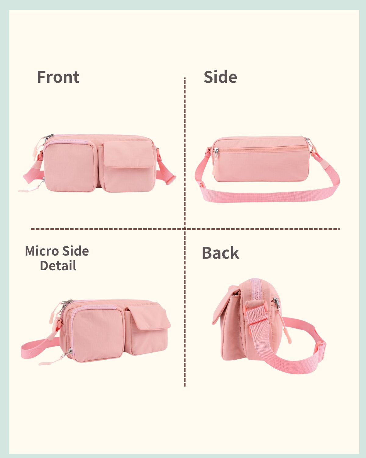 Custom Sling Multi-Pocket Bag with Pet’s Portrait