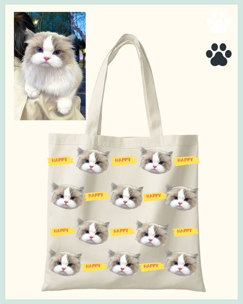 Classic Canvas Tote Bag with Pet’s Portrait