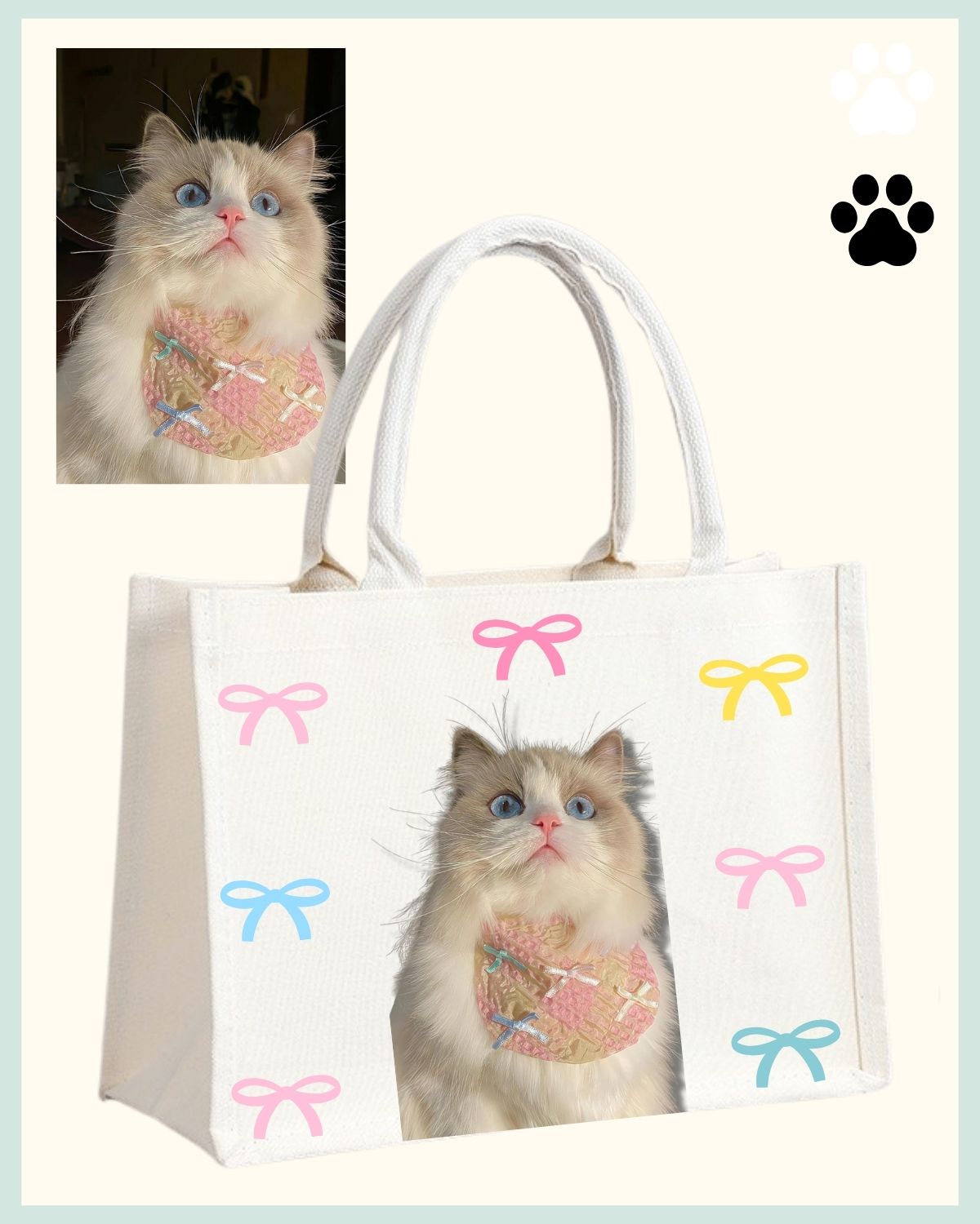 Custom Tote Bags with Pet’s Portrait
