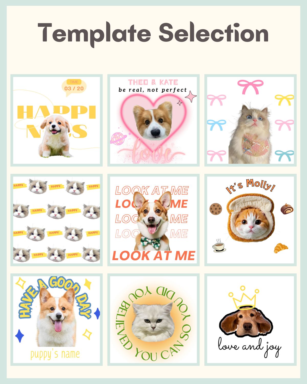 Custom Canvas Tote Bag with Pet’s Portrait